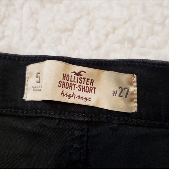 Hollister High Rise Short Shorts Black Denim Women's Size 5 / 27 - Picture 7 of 13
